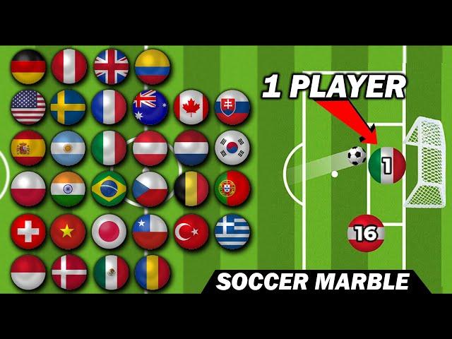 There are 32 Countries BUT EVERYONE HAS ONLY 1 PLAYER | Soccer Marble Tournament