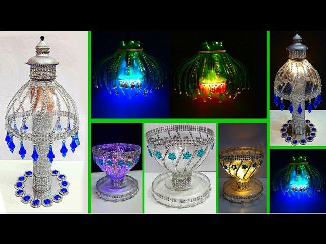 3 Economical Lamp/Lampshade made With recycled Plastic Bottle|Best out of waste room decoration idea