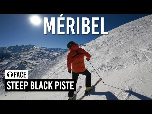 Skiing 'Face' steep black piste in Méribel, Les 3 Vallées [Subtitles]
