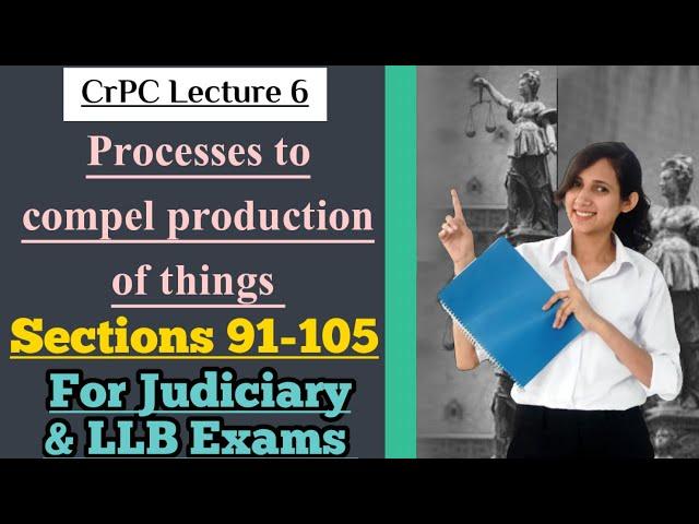 CrPC Lecture 6 | Section 91 to 105 of CrPC | Chapter 7 of CrPC