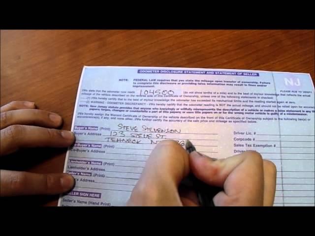 How To: Fill out a New Jersey vehicle title when buying or selling a car