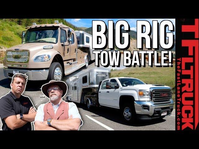 2020 Freightliner Luxury Hauler vs GMC Dually vs World's Toughest Towing Test | Ike Gauntlet