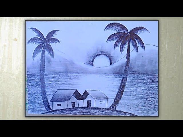 pencil sketch village scenery  | Easy Pencil Sketch for Beginners Tutorial