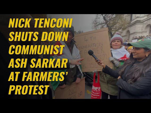 Nick Tenconi Shuts Down Communist Ash Sarkar At Farmers' Protest