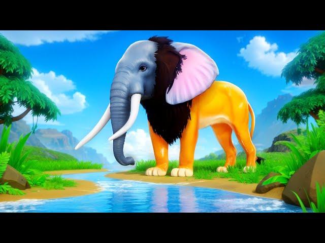 Lion Elephant Transformation: Epic Animals Adventures | Funny Animals Lion vs Elephant Cartoons