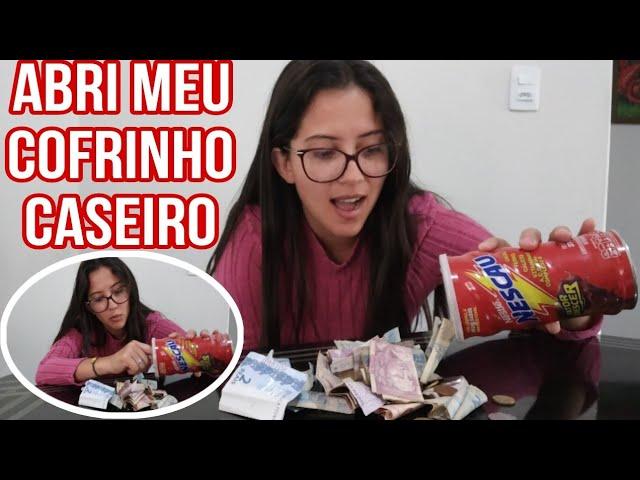 ABRINDO MEU COFRINHO CASEIRO| QUANTO CONSEGUI JUNTAR EM 1 MÊS ??