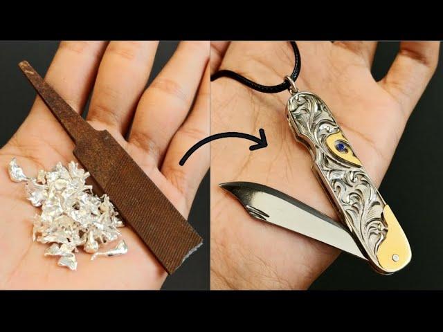 i turned a rusty file into a neck knife - handmade jewelry