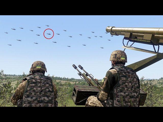 Ukraine's fastest Stinger missile intercepts Russian KA-52 attack helicopters one after another!