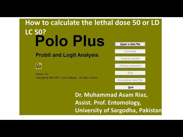 How to calculate lethal concentration or dose LC50 or LD50.