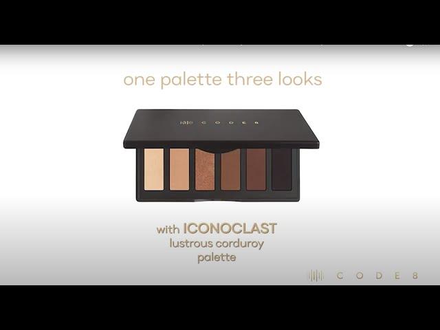 One Palette 3 Looks with Iconoclast Lustrous Corduroy Palette by Code8 #code8beauty