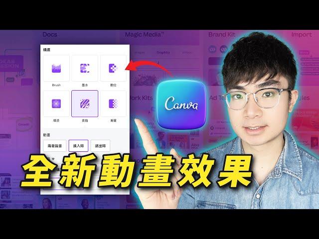 【影片製作全面升級】Canva推出6種全新動畫效果