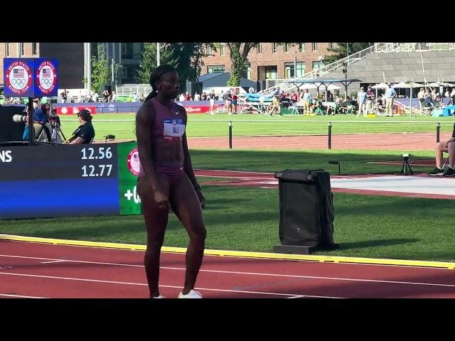 Nia Ali JOGS a pedestrian 20.38 in 100m Hurdles!!! 2024 U.S. Olympic Trials Round 1 Heat 3