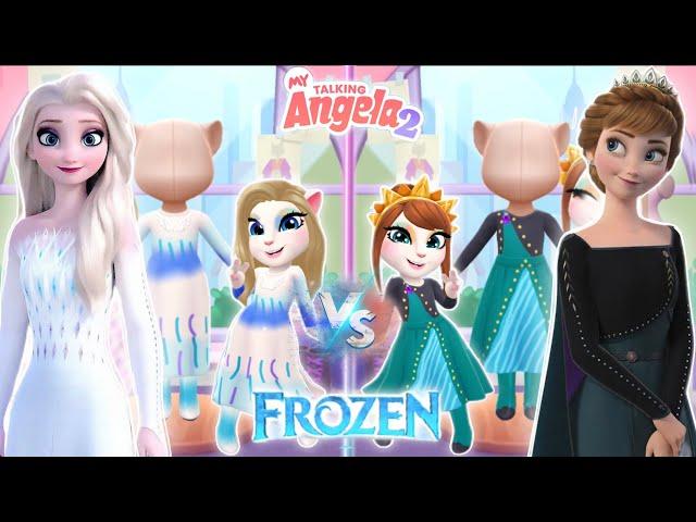 My Talking Angela 2 || Frozen | Elsa vs ANNA | New Update || Cosplay