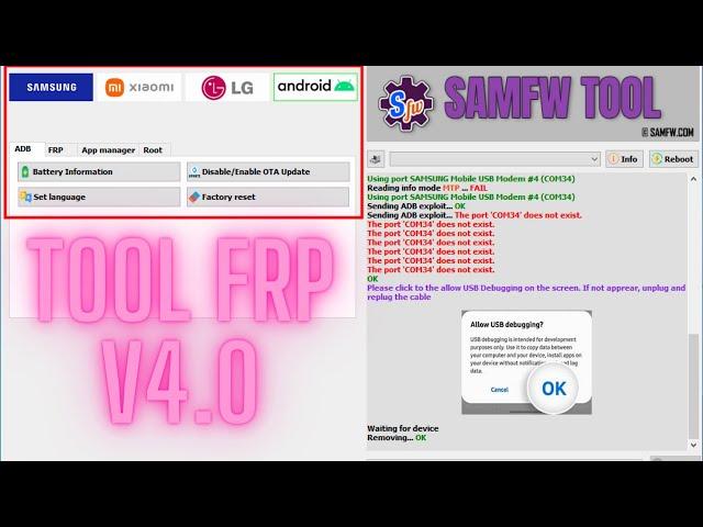 SamFw Tool FRP v4.0 Samsung Xlaoml  LG Android ALL FRP Bypass NEW =2023