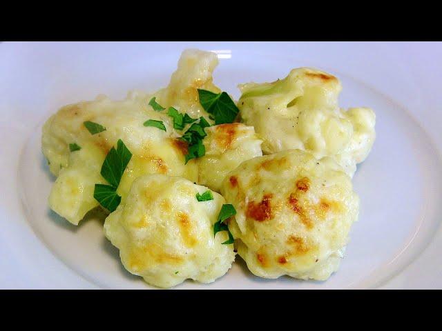 Blumenkohl überbacken mit Bechamelsoße-Blumenkohl mit weißer Soße und mit Käse überbacken-Blumenkohl