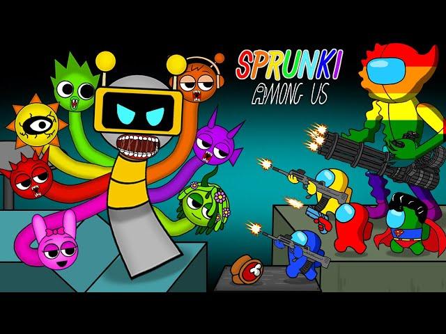 The Multi-Headed Sprunki Attack! Among Us in a Terrifying Battle | Peanut Animation