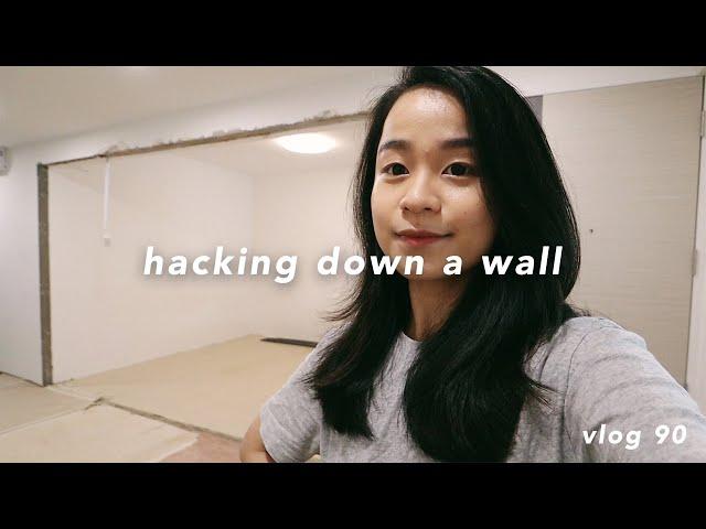 VLOG 90 | Hacking down a wall in my 3-room HDB | Pumpkin millet porridge recipe | Belinda Chen Vlog