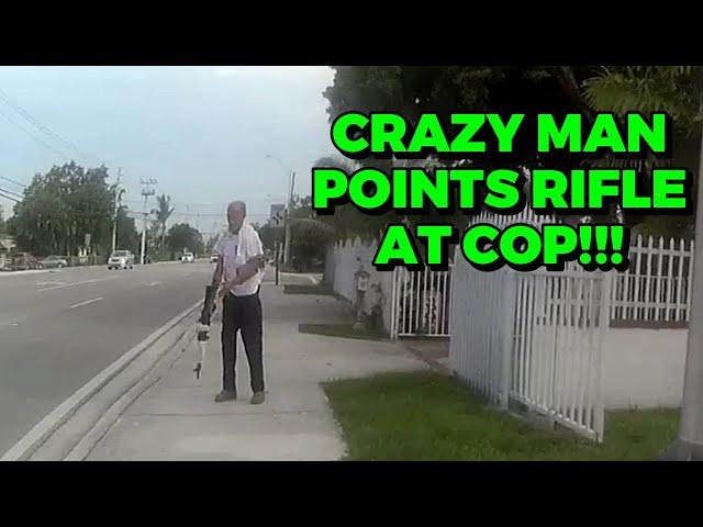 Old Man gets Mag Dumped after Pointing Rifle at Cop!!!  Miami, Florida - June 30, 2022