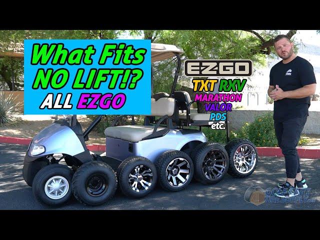 Non-Lifted EZGO Golf Cart Wheels and Tires *What Fits Stock NO LIFT!?*