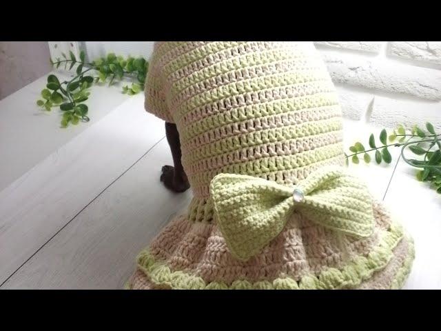 Платье крючком для собаки, расчет, описание