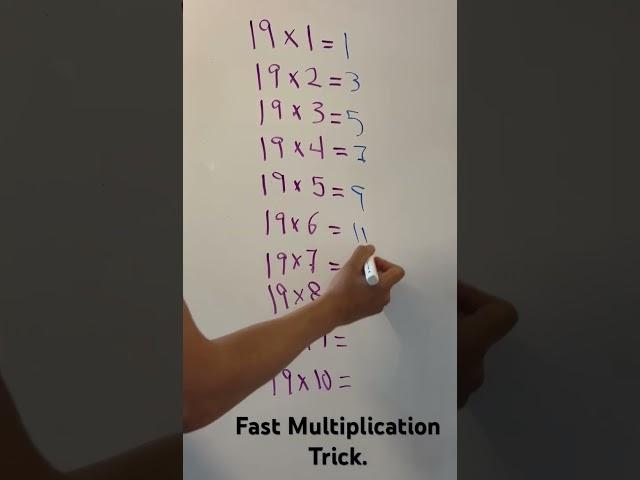 Fast Multiplication Trick. 19 Table Trick. #shorts  #maths #mathstricks #mathematics #mathhelp