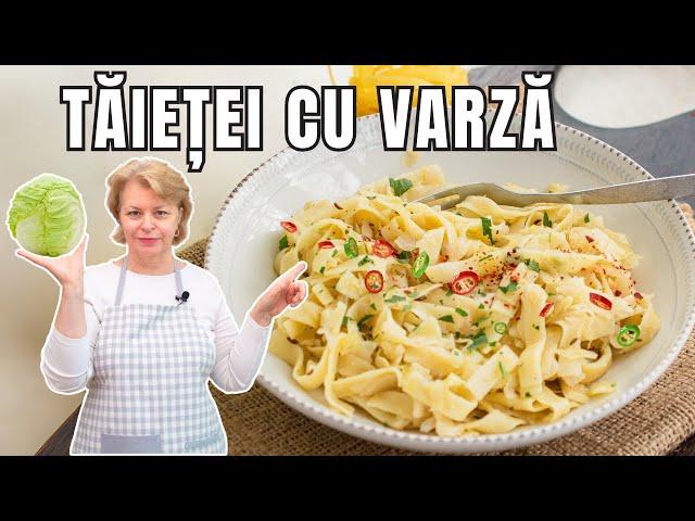 Tăieței cu varză dulce  3 ingrediente IEFTINE pentru o rețetă DE POST simplă și delicioasă!