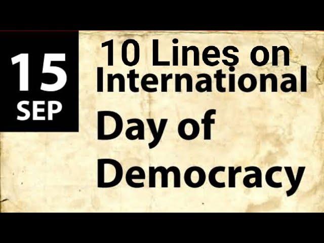 10 Lines on International Day of Democracy/Yavika Maan 