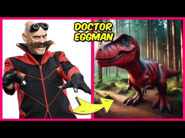 Sonic The Hedgehog 3 Characters As Dinosaurs  & their Favorite Drinks, Snacks & More! | Dr. Eggman