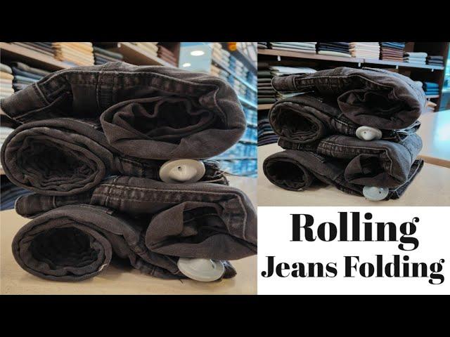 How to fold jeans for showroom | jeans folding tips and tricks | organization tips to save space