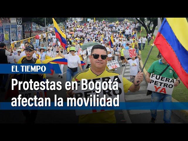 Jornada de manifestaciones en Bogotá genera caos en el centro y afectaciones en la movilidad