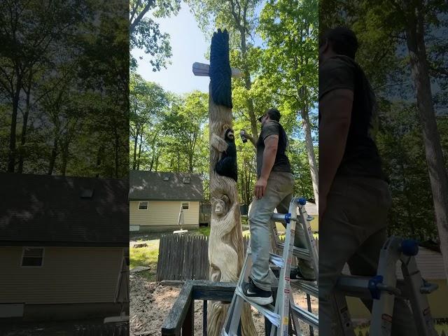 Voodoo child carving wood eagles and bears #woodworkingart #chainsawart #art #sculpture #wood #wild