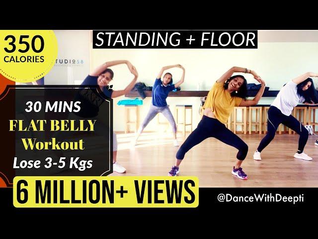 DWD#69 |30mins DAILY FLAT BELLY Workout - Beginner Bollywood | Easy Exercise to Lose weight 3-5kgs