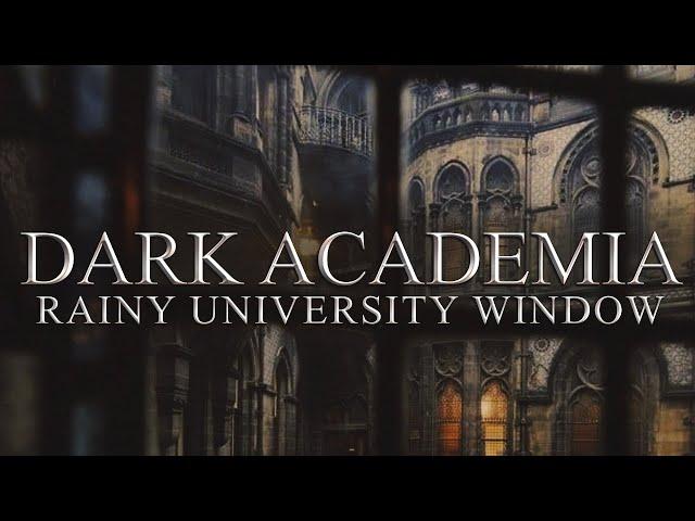 Rainy Window ◈ Dark Academia Aesthetic Ambience ◈ University Study Session◈ Thundestorm & Soft Music