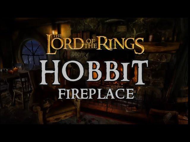 HOBBIT Fireplace* Calm Harp Melodies from Lord of the Rings/Hobbit  | 10 Hours