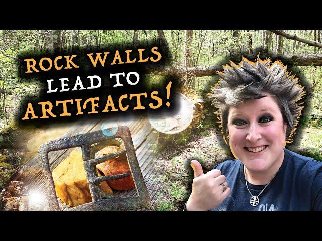 How to Find RELICS & COINS by Following ROCK WALLS | Metal Detecting NEW ENGLAND | Minelab Equinox