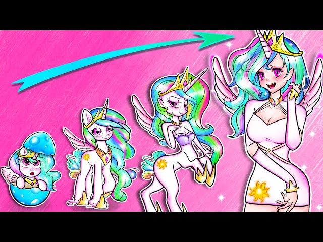 My Little Pony PRINCESS CELESTIA Growing Up | Makeup Anime Challenge | Annie Channel