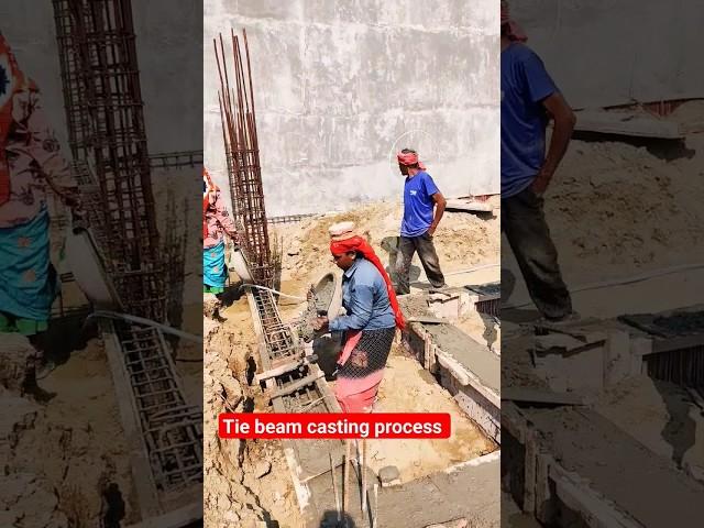 Tie beam casting process #home #construction #tiebeam #civil #site #visit #learning @ErAnoopam