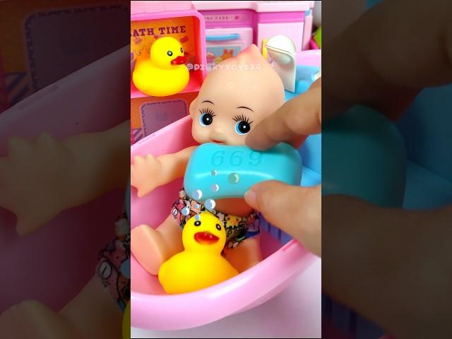 Satisfying with Unboxing & Review Cute Doll Bathtub Cleaning Toy Video | ASMR Videos no music