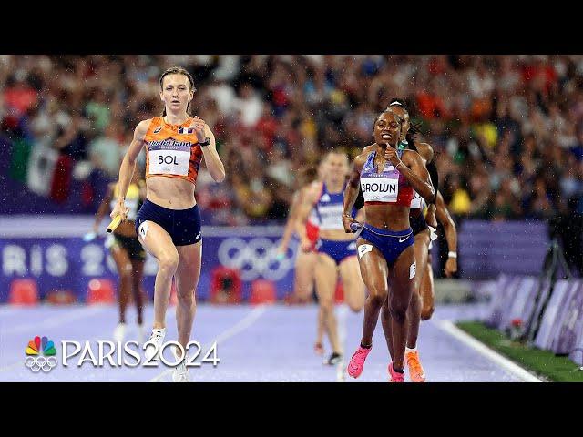 Femke Bol TURNS ON THE JETS in dramatic conclusion to 4x400 mixed relay | Paris Olympics