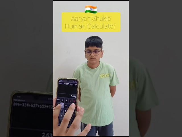 World Champion Human Calculator Aaryan Shukla from #India showing amazing Mental Calculation