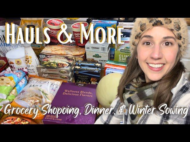 GROCERY SHOP WITH ME | Large Family Grocery Hauls & Dinner Prep + Sowing Seeds in Zone 6B (Mom of 5)