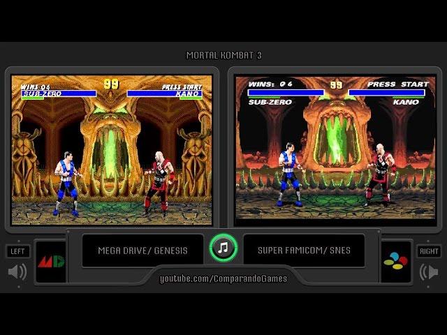 Mortal Kombat 3 (Sega Genesis vs Snes) Side by Side Comparison | Vc Decide