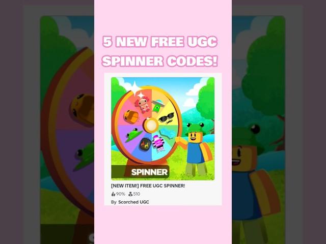 5 NEW FREE UGC SPINNER Codes! #robloxcodes #roblox #robloxshorts #robloxspinner  #robloxfyp #fyp