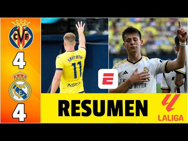 REAL MADRID EMPATÓ 4-4 vs VILLARREAL. DOBLETE de ARDA GULER y CUATRO GOLES de SORLOTH | La Liga