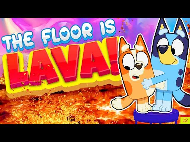 Bluey The Floor Is Lava  - Brain Break Party | Freeze Dance & Just Dance | Danny Go! Bluey Smash