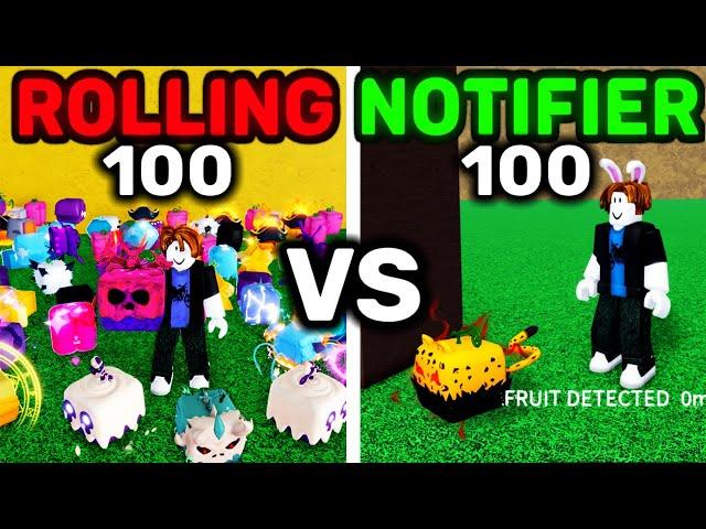 100 Fruit Rolls vs 100 Fruit Notifiers Comparision Blox Fruits