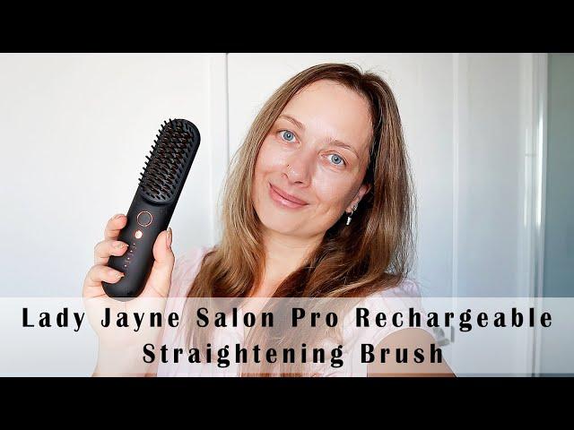 Lady Jayne Salon Pro Rechargeable Straightening Brush / Cordless Portable Hairbrush Straightener