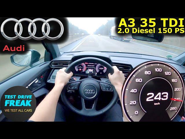 2024 Audi A3 35 TDI Facelift 150 PS  Top Speed POV + Fuel Consumption Test