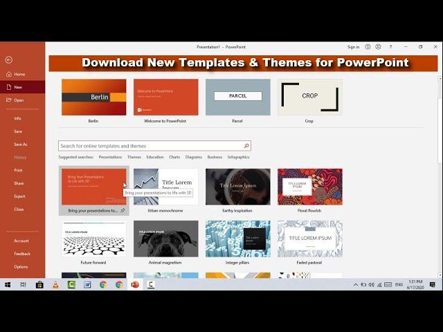 How to Search for Online Templates & Themes in PowerPoint on Windows