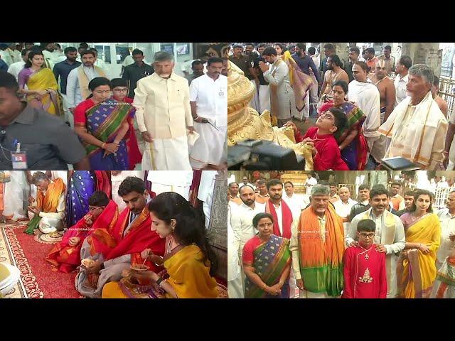 AP Chief Minister Nara Chandrababu Naidu Tirumala Darshan With His Family Complete Video